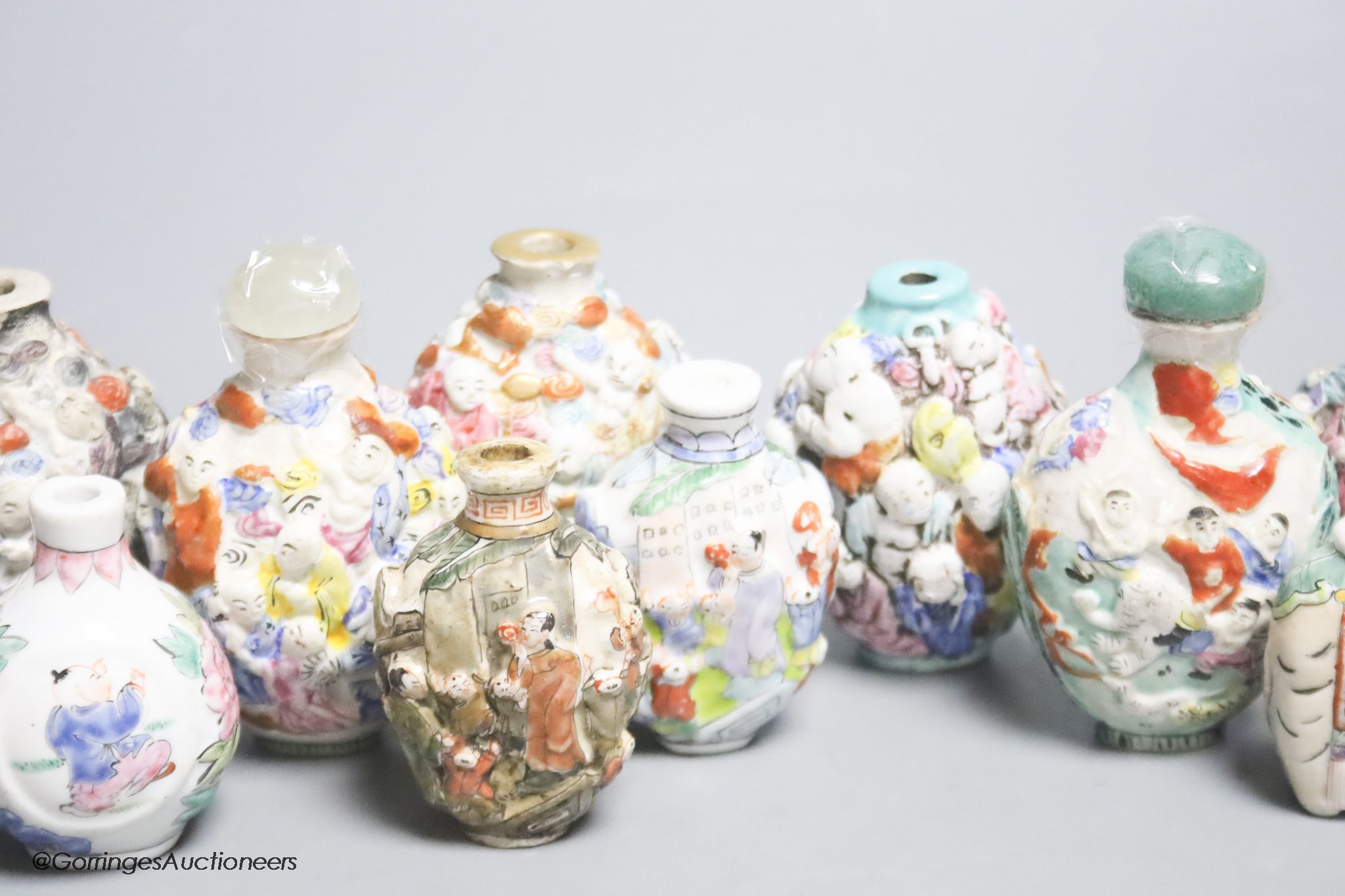 A collection of Chinese famille rose snuff bottles